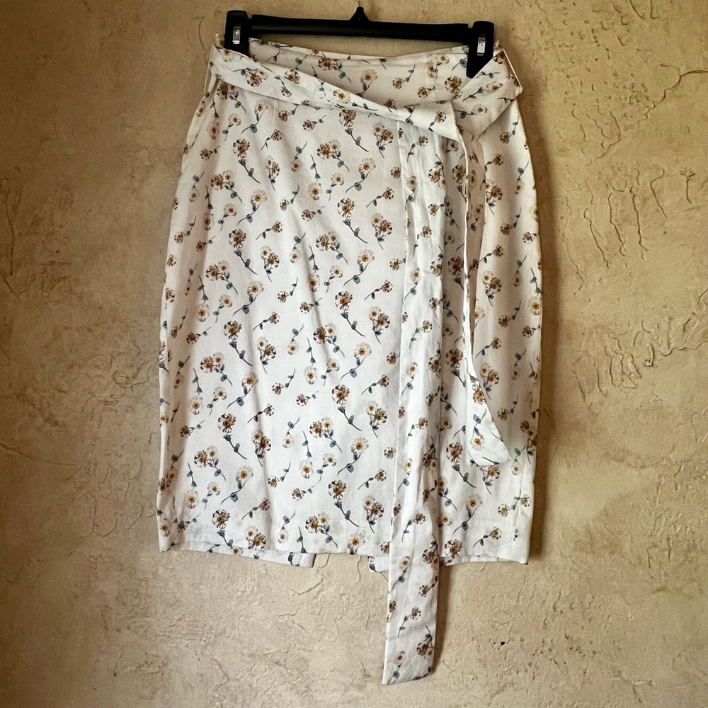 White Floral Skirt
